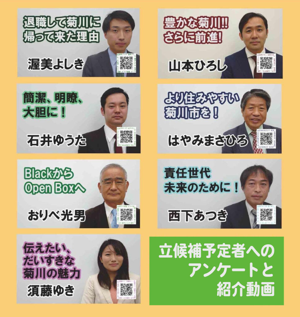 菊川市議選挙候補予定者へのアンケートと紹介動画